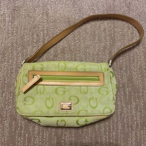 Y2K Early 2000’s Guess Mini Purse- Lime Green Monogrammed Handbag